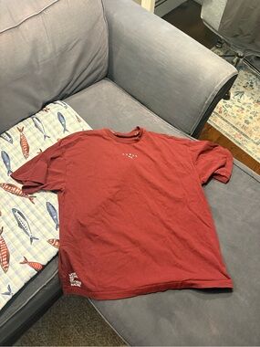 Men's Short Sleeve Casual T‑Shirt in Rust Red